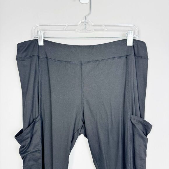 PINK ROSE | Solid Black Pocketed Lounge Leggings Women’s Size X-Large - Picture 3 of 8